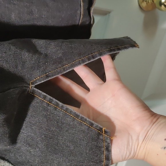 She + sky flannel and denim shacket - Picture 6 of 7